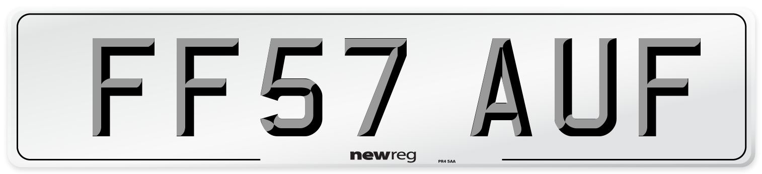 FF57 AUF Number Plate from New Reg